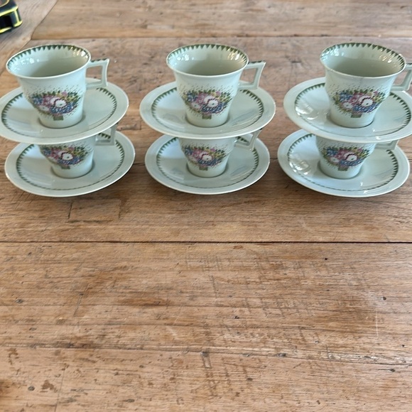 Theodore HAVILAND LIMOGES France Demi teacup saucer green Suzanne Lalique (one) - Picture 7 of 13